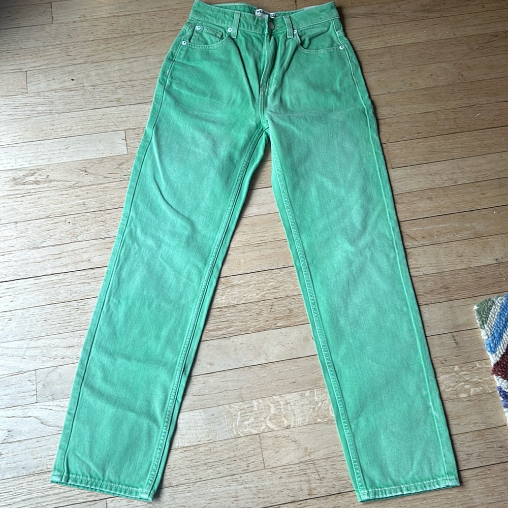 We The Free Green Straight Jeans size 25